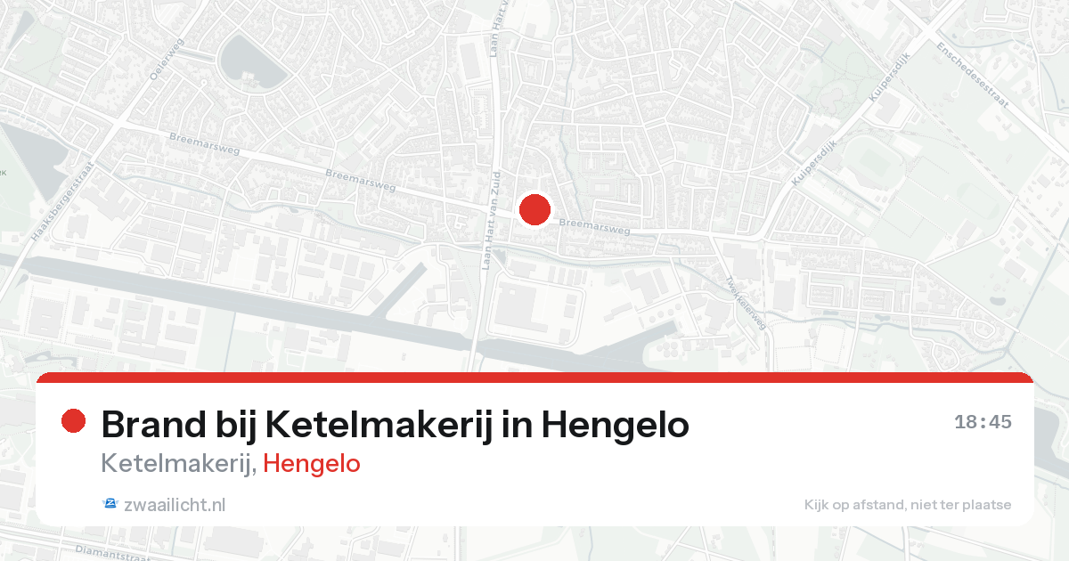 Brand bij Ketelmakerij in Hengelo — 18 aug 2026