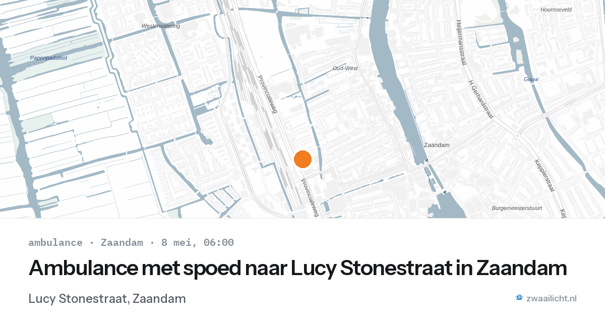 Ambulance met spoed naar Lucy Stonestraat in Zaandam — 8 mei 2026