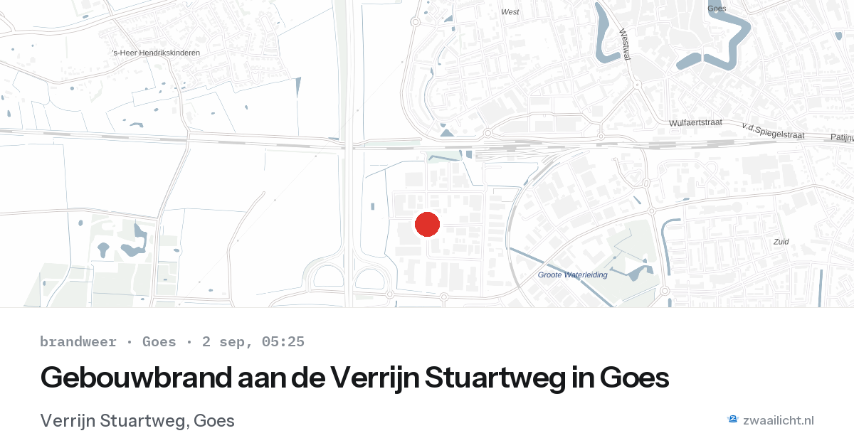 Gebouwbrand aan de Verrijn Stuartweg in Goes — 2 sep 2026