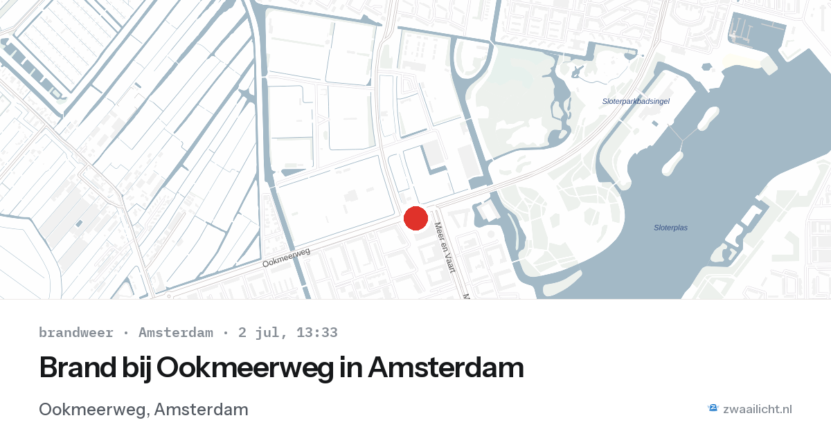 Brand bij Ookmeerweg in Amsterdam — 2 jul 2026
