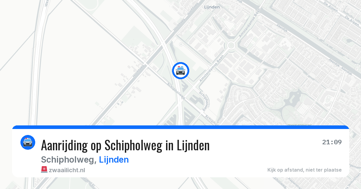 Aanrijding op Schipholweg in Lijnden — 3 mei 2026