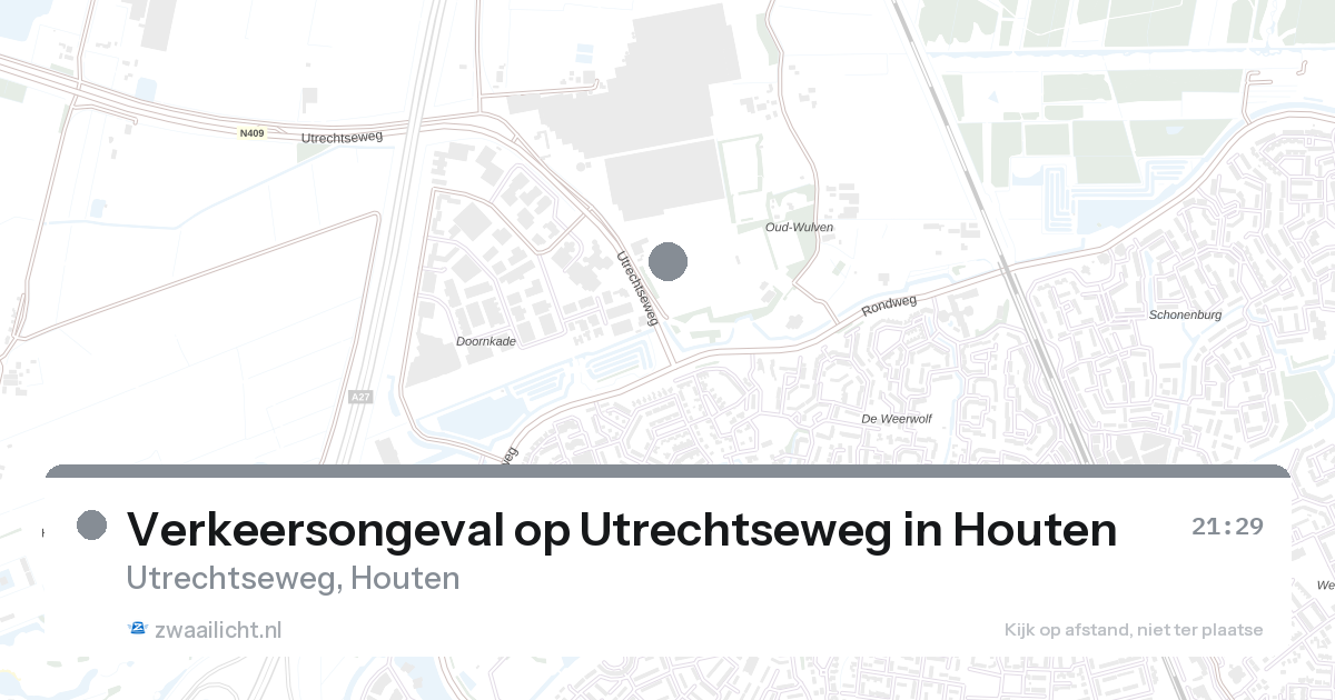 Verkeersongeval op Utrechtseweg in Houten — 23 feb 2026