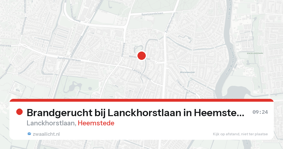 Brandgerucht bij Lanckhorstlaan in Heemstede — 19 aug 2026