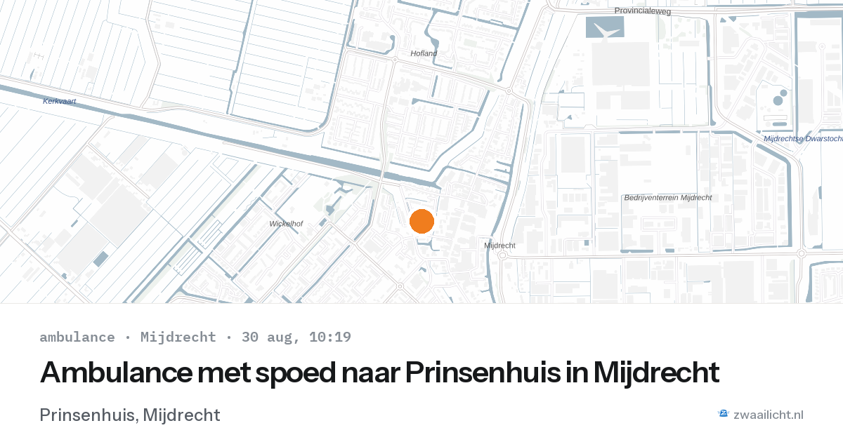 Ambulance met spoed naar Prinsenhuis in Mijdrecht — 30 aug 2026