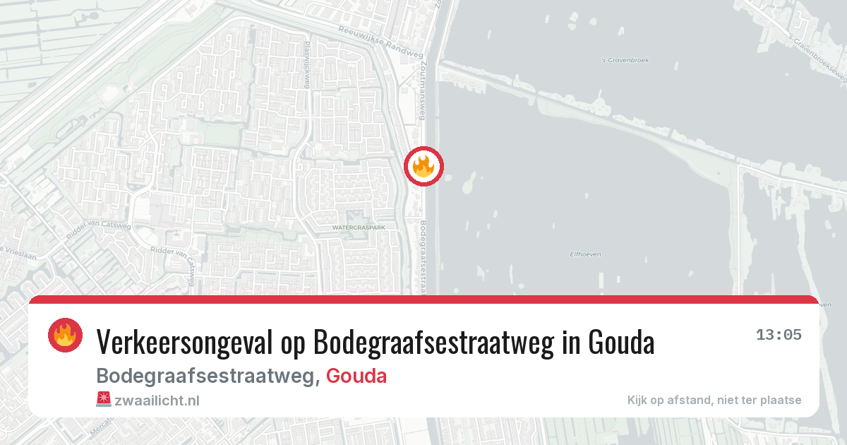 Verkeersongeval op Bodegraafsestraatweg in Gouda — 24 jul 2026