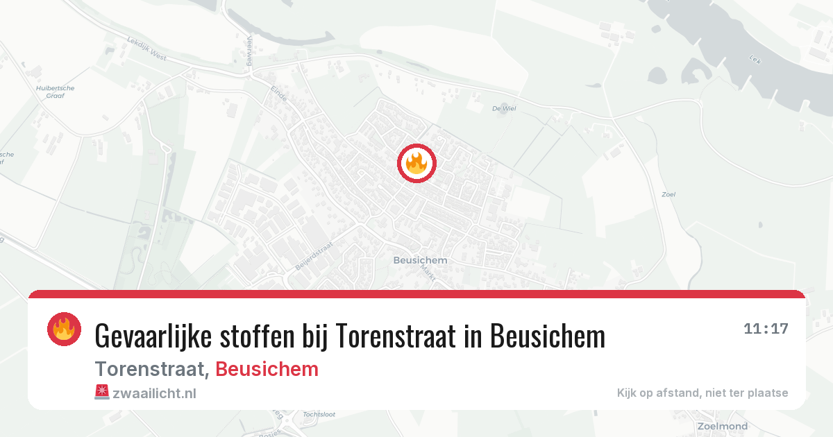 Gevaarlijke stoffen bij Torenstraat in Beusichem — 6 jul 2026