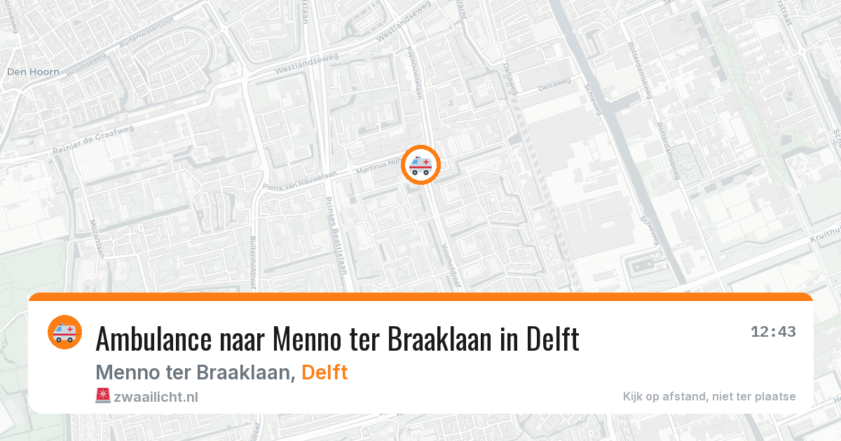 Ambulance naar Menno ter Braaklaan in Delft — 26 jun 2026