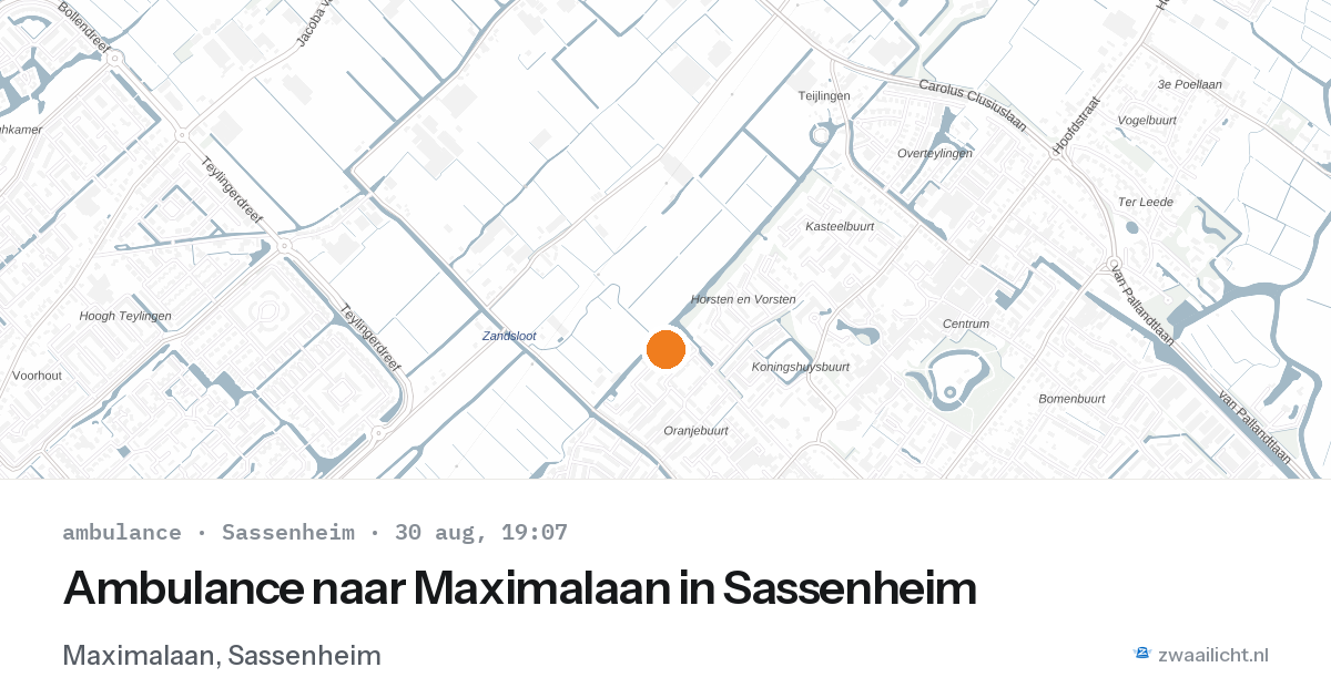 Ambulance naar Maximalaan in Sassenheim — 30 aug 2026