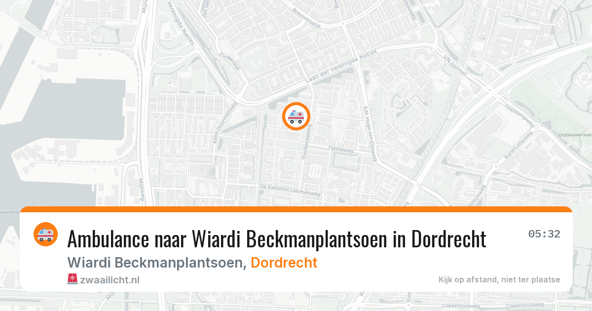 Ambulance naar Wiardi Beckmanplantsoen in Dordrecht — 19 mrt 2026