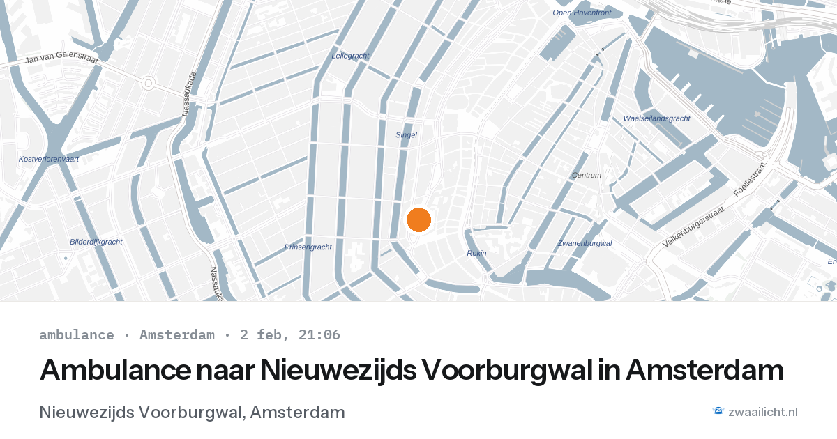 Ambulance naar Nieuwezijds Voorburgwal in Amsterdam — 2 feb 2026