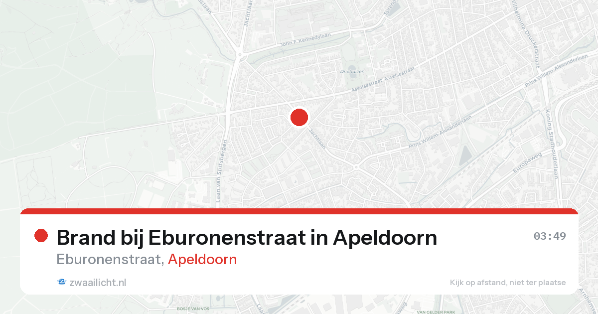 Brand bij Eburonenstraat in Apeldoorn — 26 aug 2026
