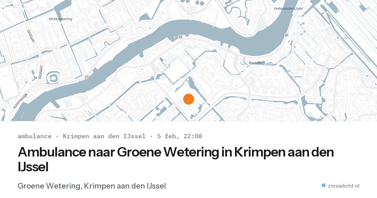 Ambulance naar Groene Wetering in Krimpen aan den IJssel — 5 feb 2026