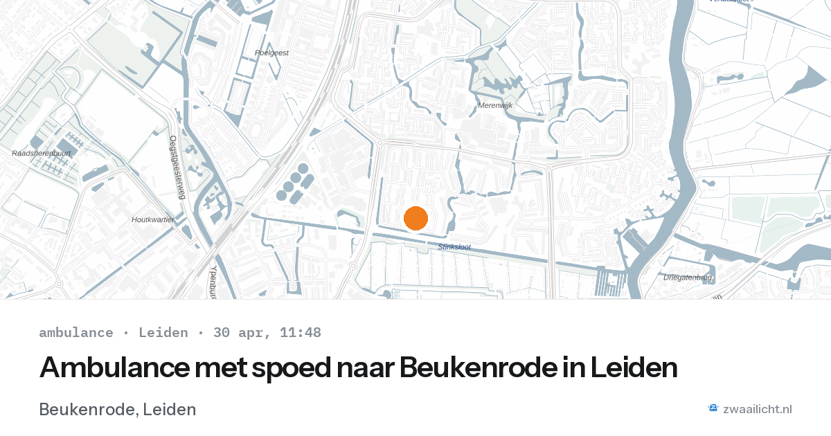 Ambulance met spoed naar Beukenrode in Leiden — 30 apr 2026