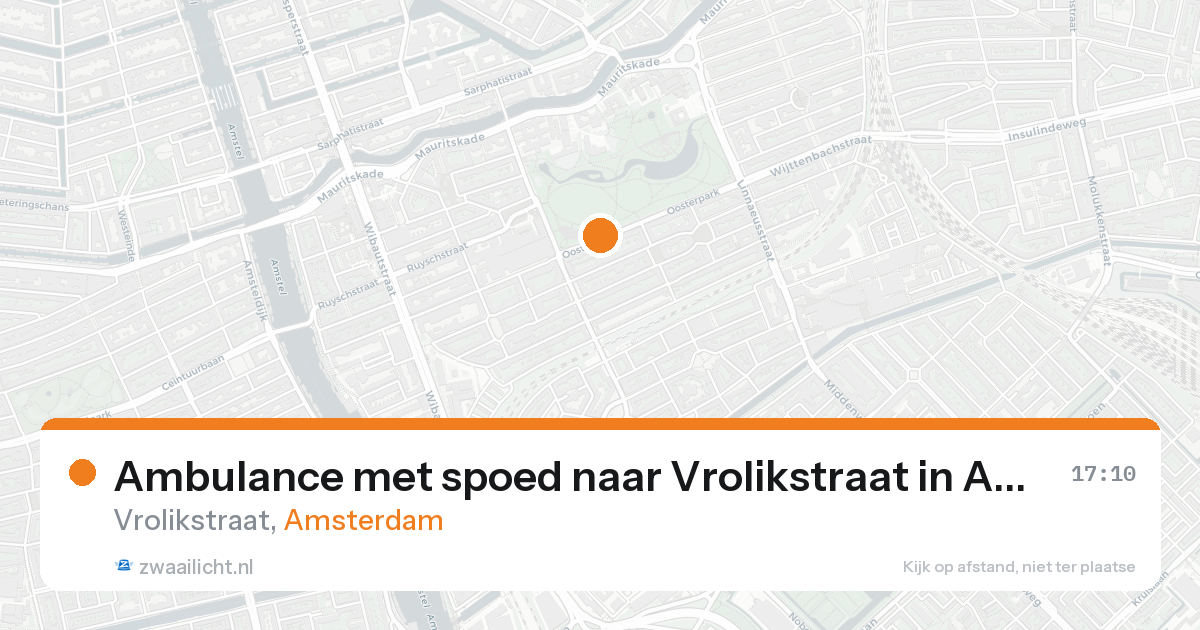 Ambulance met spoed naar Vrolikstraat in Amsterdam — 21 aug 2026