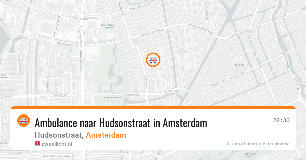 Ambulance naar Hudsonstraat in Amsterdam — 11 apr 2026