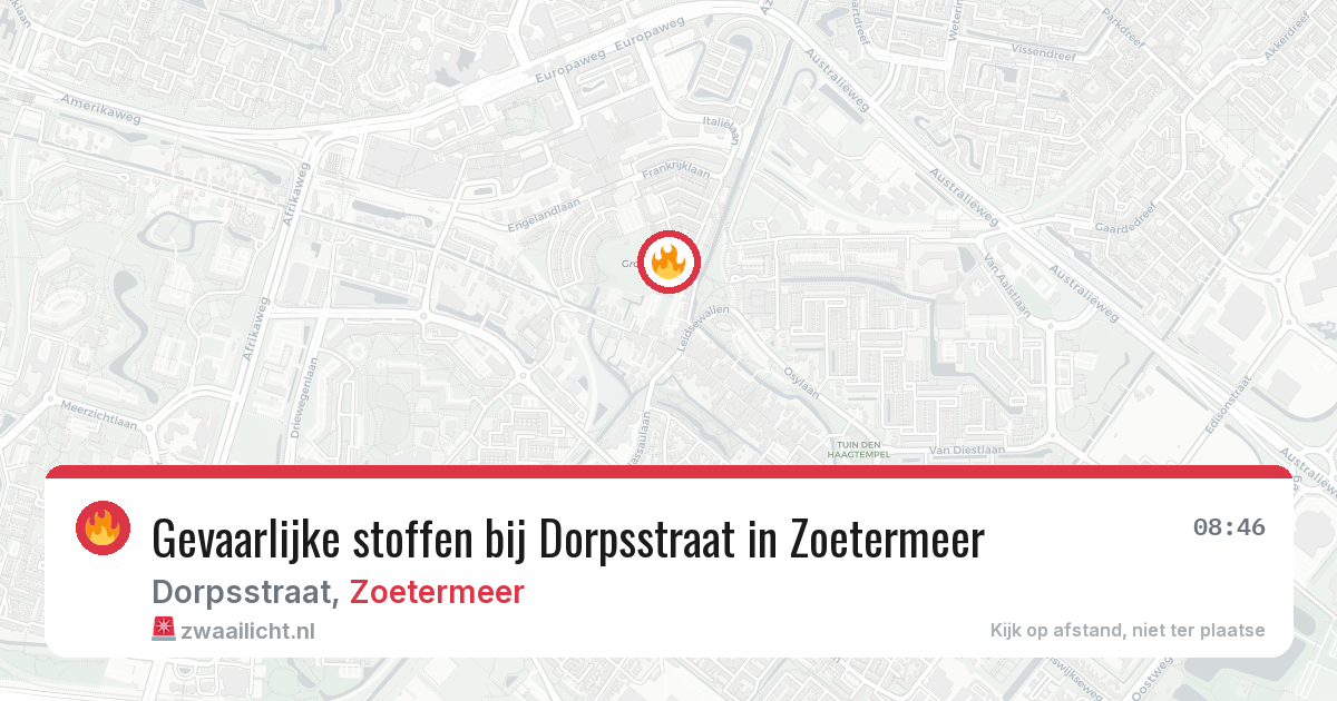 Gevaarlijke stoffen bij Dorpsstraat in Zoetermeer — 1 apr 2026