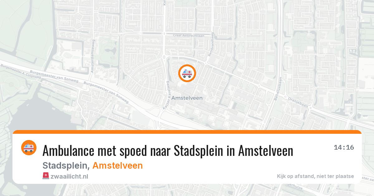 Ambulance met spoed naar Stadsplein in Amstelveen — 22 mei 2026