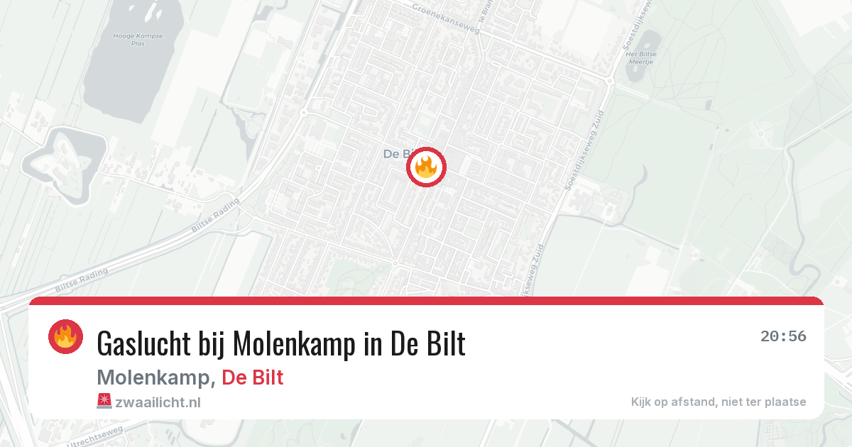 Gaslucht bij Molenkamp in De Bilt — 28 jul 2026