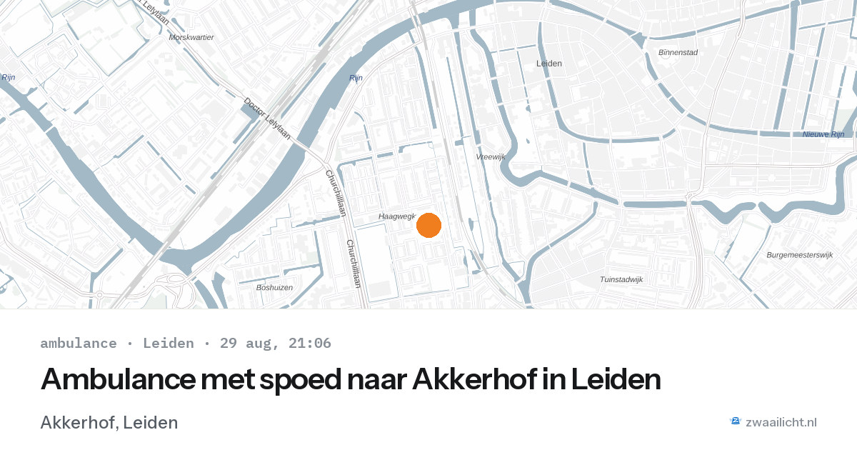 Ambulance met spoed naar Akkerhof in Leiden — 29 aug 2026