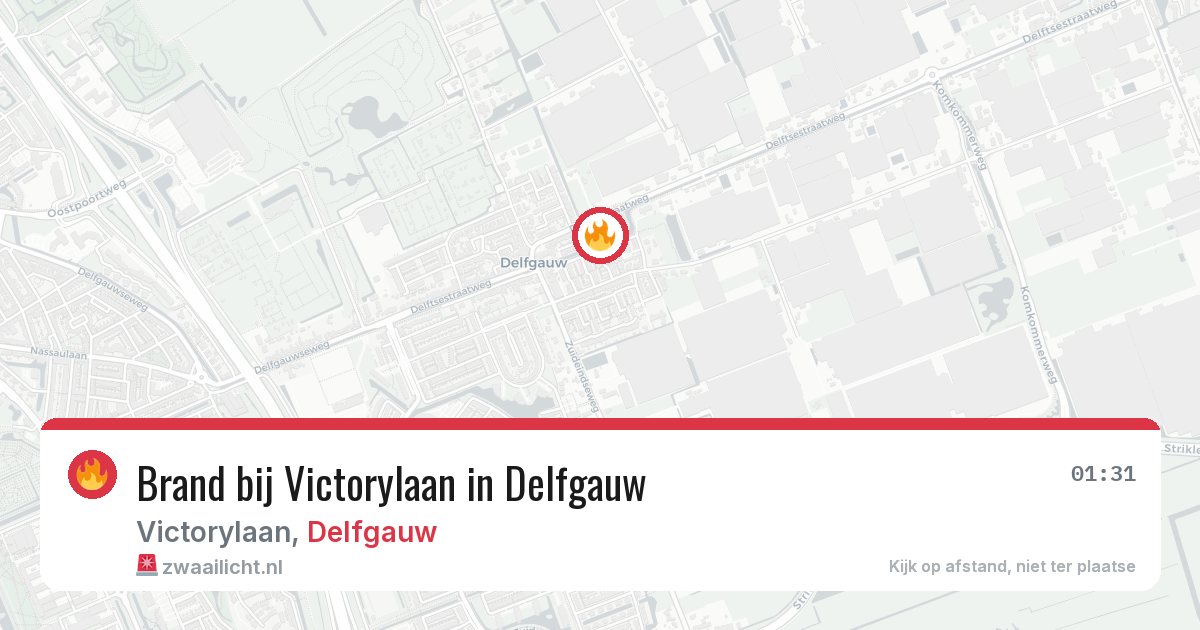 Brand bij Victorylaan in Delfgauw — 10 jun 2026