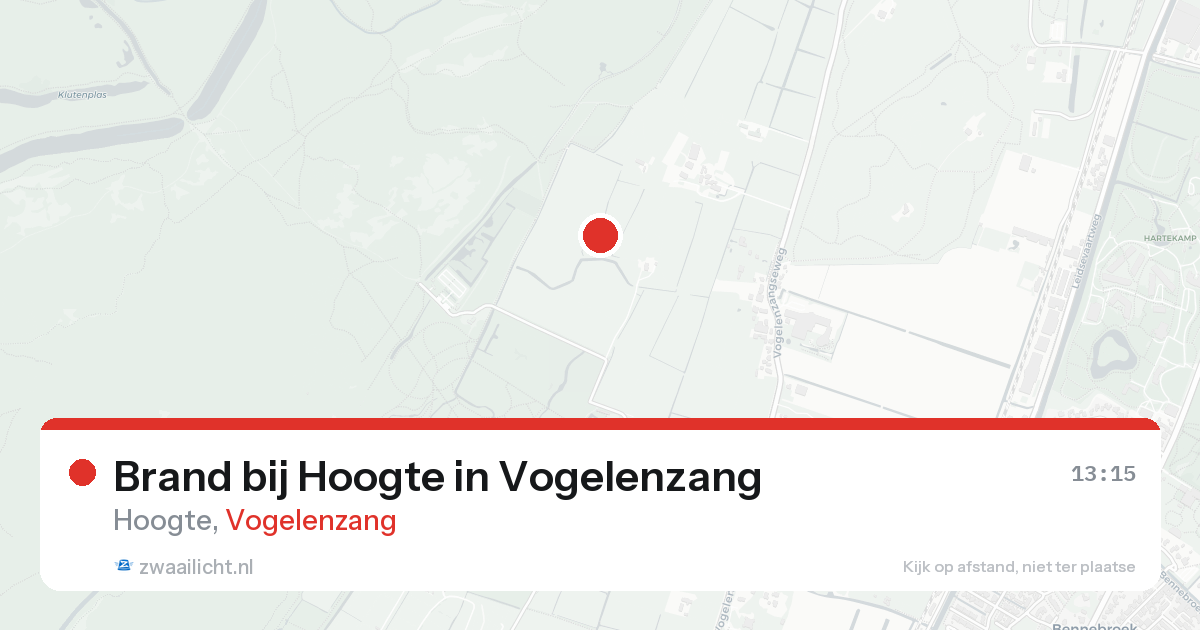 Brand bij Hoogte in Vogelenzang — 14 aug 2026