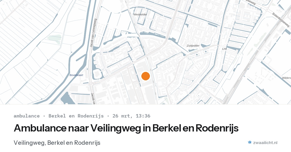 Ambulance naar Veilingweg in Berkel en Rodenrijs — 26 mrt 2026
