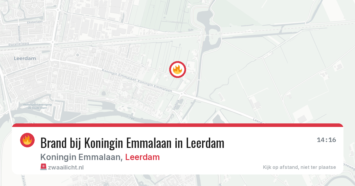 Brand bij Koningin Emmalaan in Leerdam — 2 apr 2026