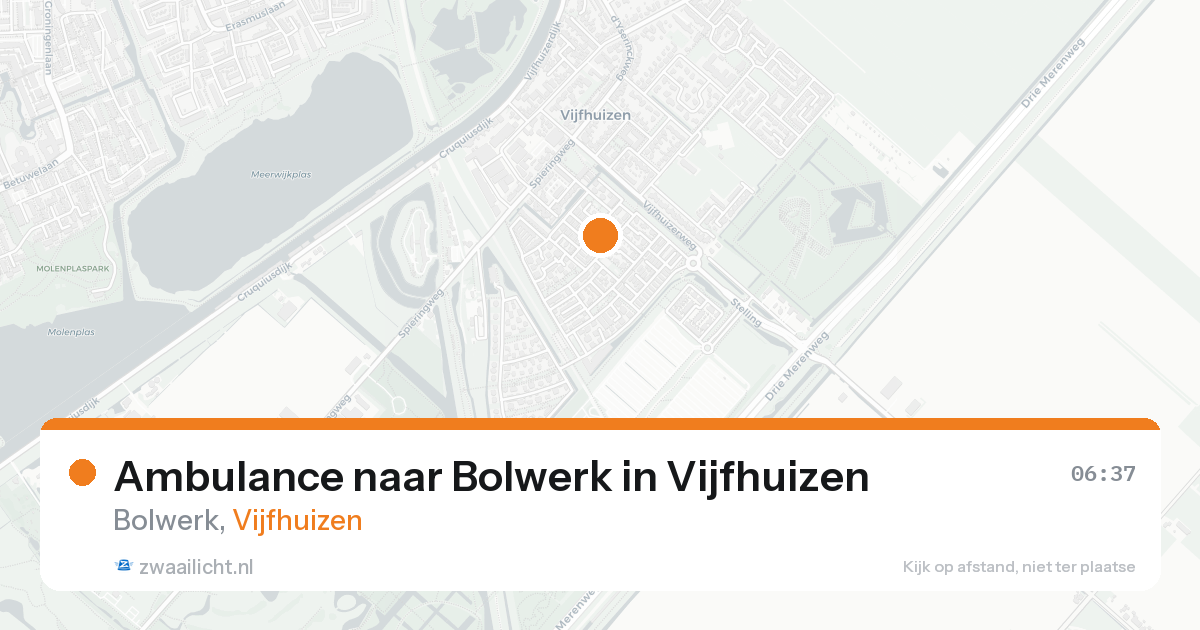 Ambulance naar Bolwerk in Vijfhuizen — 15 aug 2026