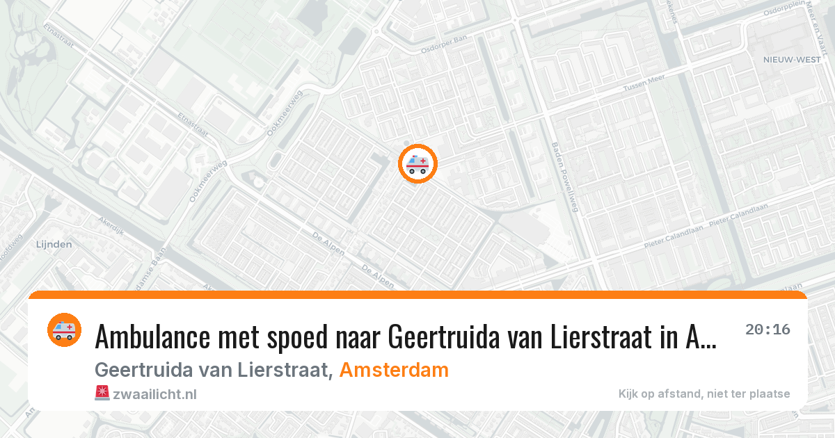Ambulance met spoed naar Geertruida van Lierstraat in Amsterdam — 28 jun 2026