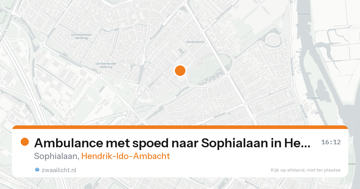 Ambulance met spoed naar Sophialaan in Hendrik-Ido-Ambacht — 16 aug 2026