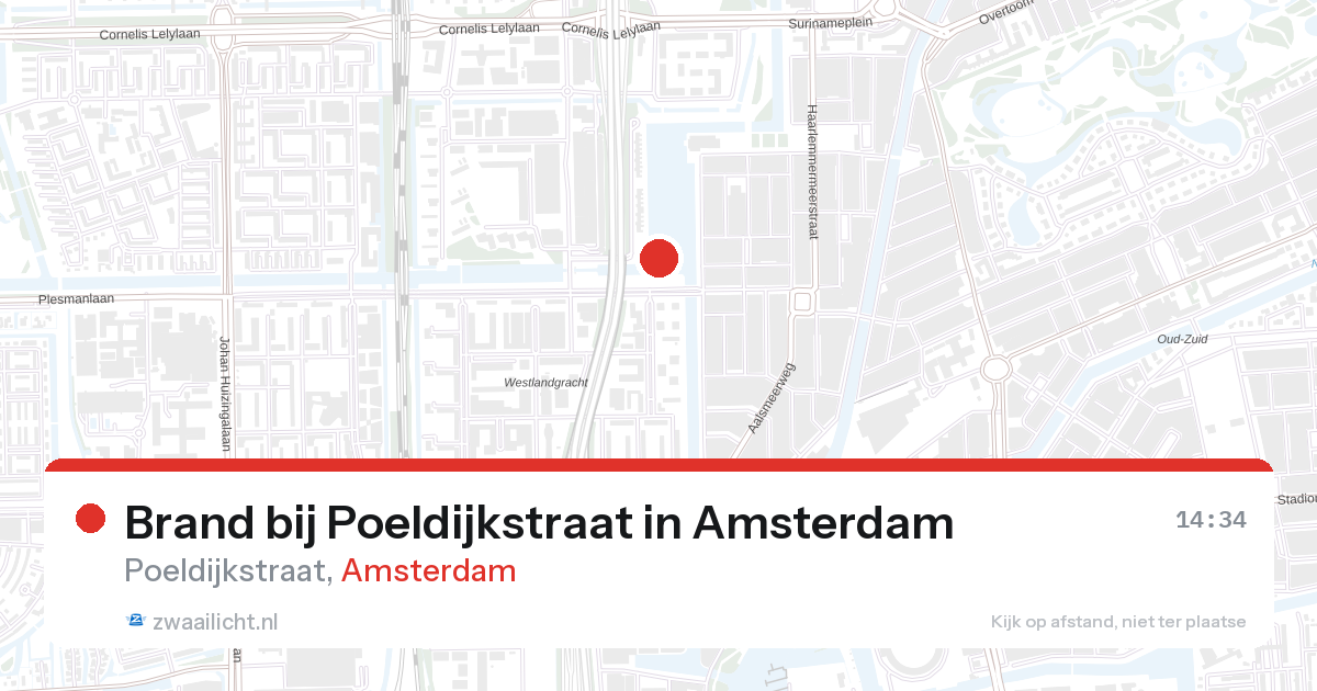 Brand bij Poeldijkstraat in Amsterdam — 27 aug 2026