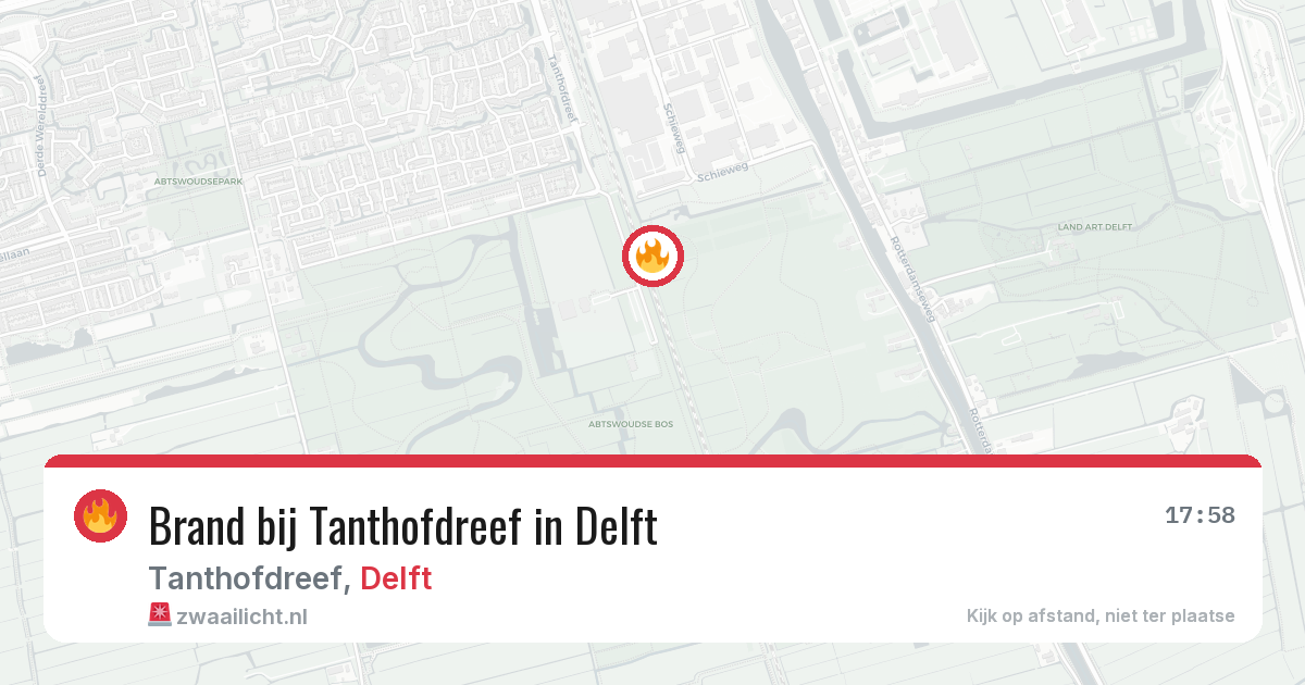 Brand bij Tanthofdreef in Delft — 2 aug 2026