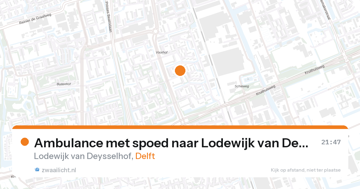 Ambulance met spoed naar Lodewijk van Deysselhof in Delft — 28 aug 2026