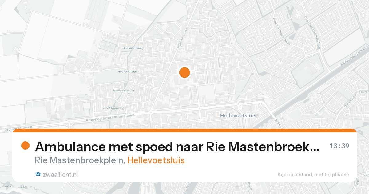Ambulance met spoed naar Rie Mastenbroekplein in Hellevoetsluis — 19 aug 2026