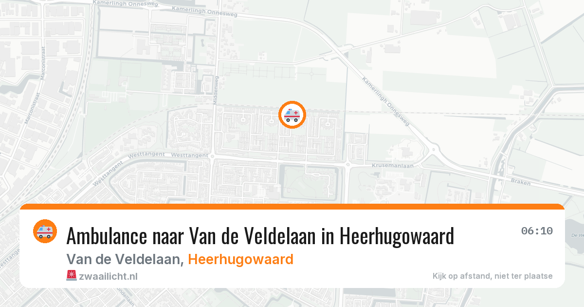 Ambulance naar Van de Veldelaan in Heerhugowaard — 12 jun 2026