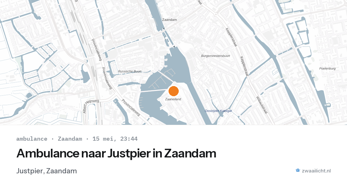 Ambulance naar Justpier in Zaandam — 15 mei 2026