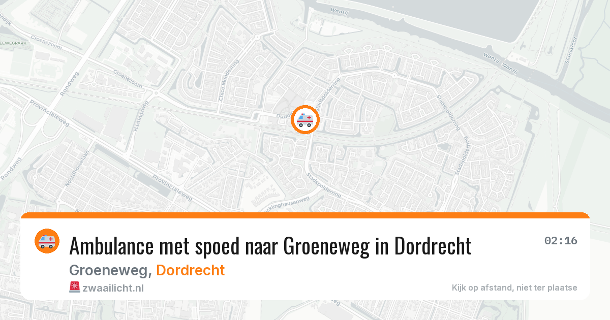 Ambulance met spoed naar Groeneweg in Dordrecht — 16 jun 2026