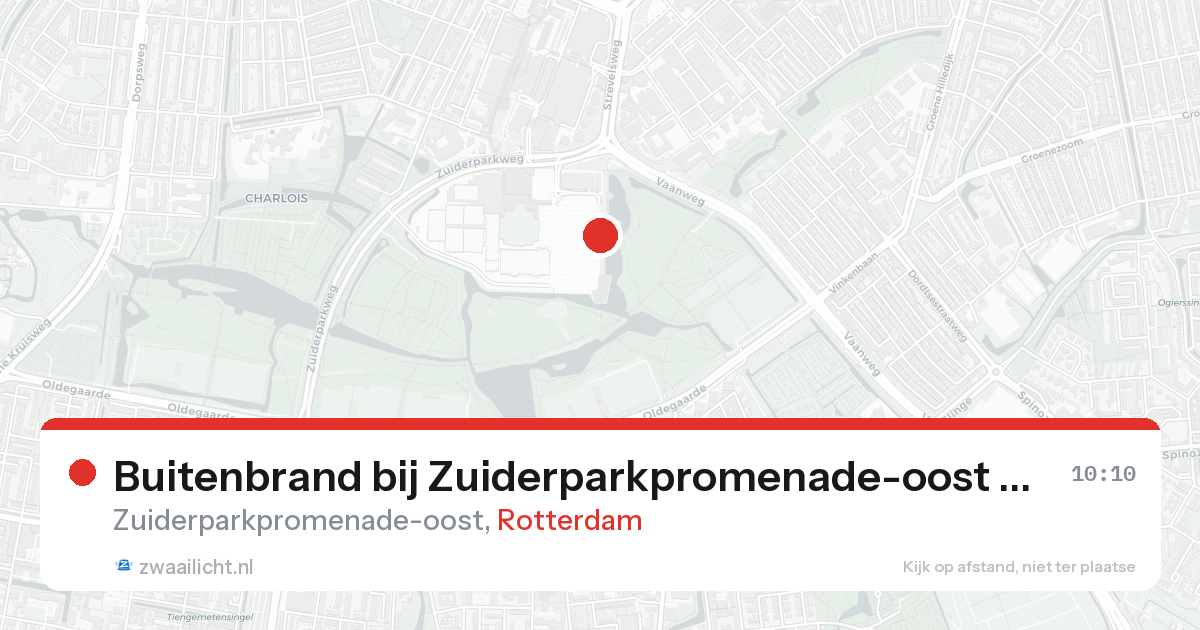 Buitenbrand bij Zuiderparkpromenade-oost in Rotterdam — 22 aug 2026