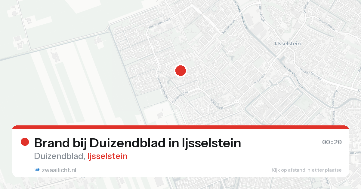 Brand bij Duizendblad in Ijsselstein — 19 aug 2026