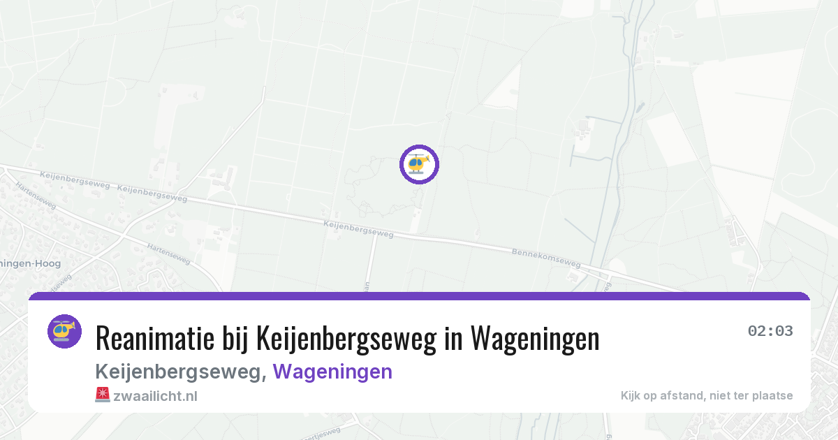 Reanimatie bij Keijenbergseweg in Wageningen — 20 jun 2026