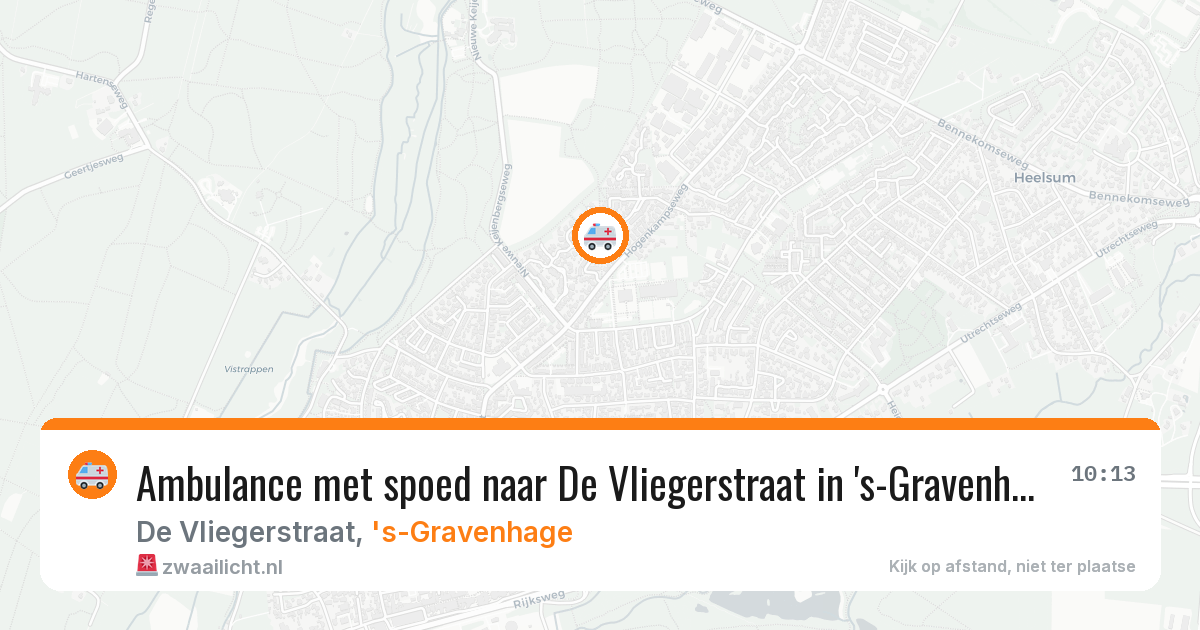 Ambulance met spoed naar De Vliegerstraat in 's-Gravenhage — 14 mrt 2026