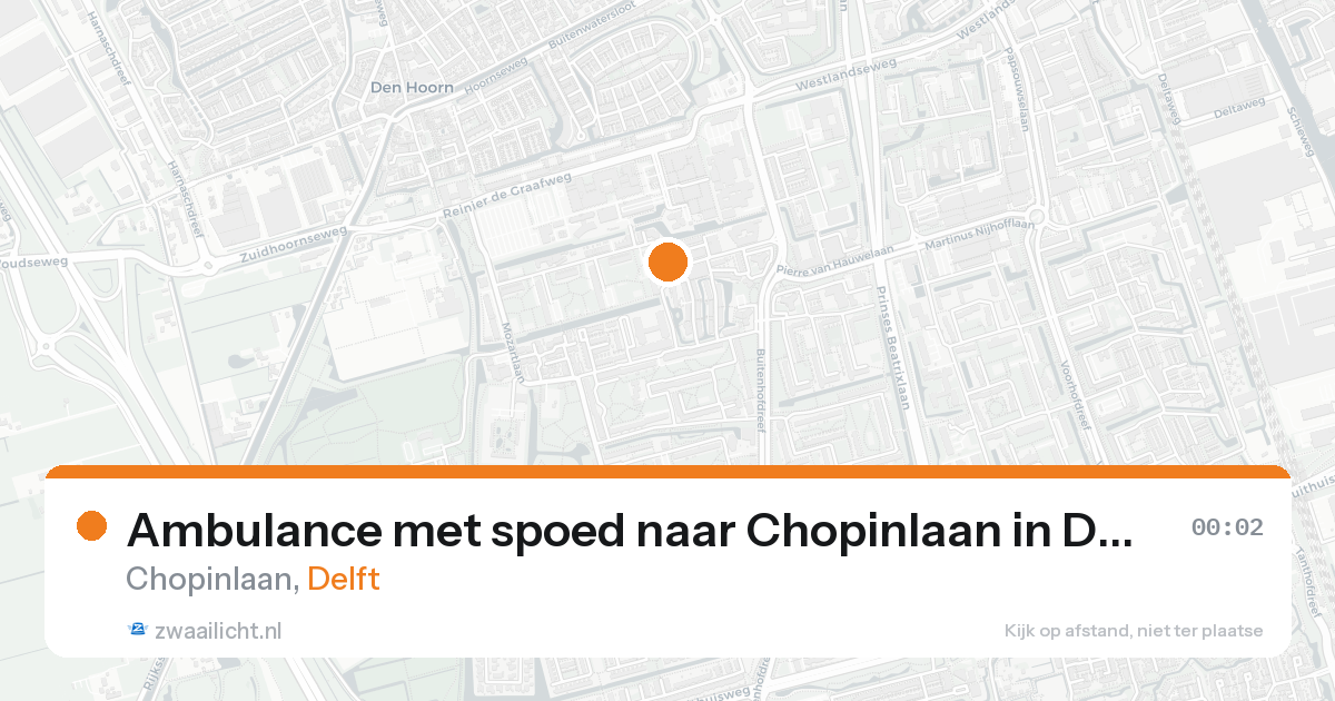 Ambulance met spoed naar Chopinlaan in Delft — 18 aug 2026