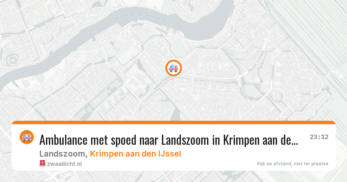 Ambulance met spoed naar Landszoom in Krimpen aan den IJssel — 10 jul 2026