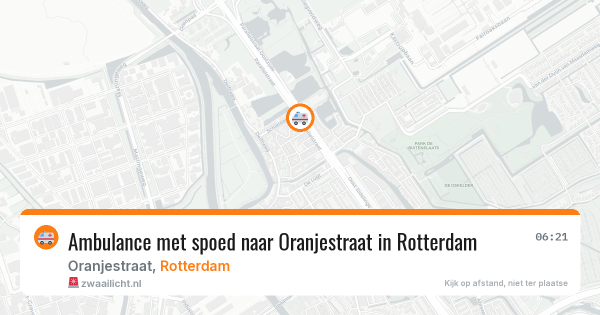 Ambulance met spoed naar Oranjestraat in Rotterdam — 26 jun 2026