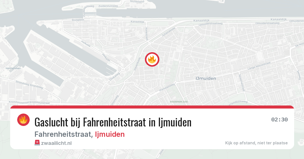 Gaslucht bij Fahrenheitstraat in Ijmuiden — 6 aug 2026
