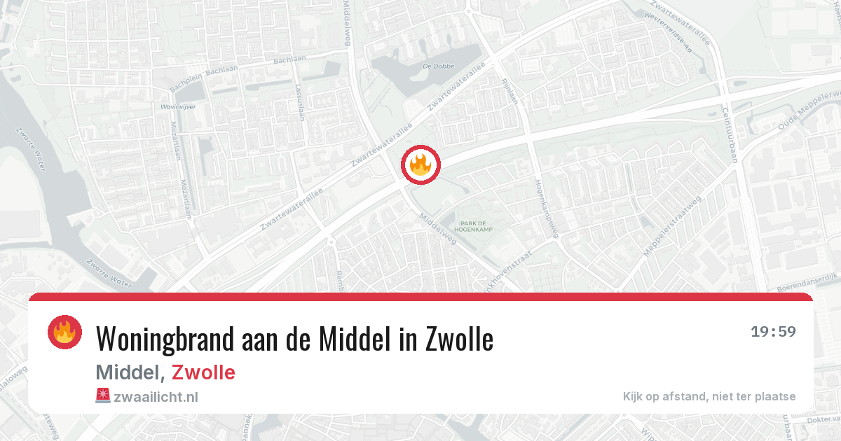 Woningbrand aan de Middel in Zwolle — 16 mei 2026