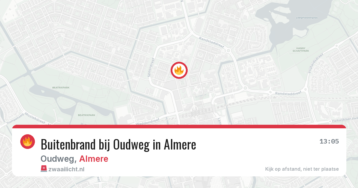 Buitenbrand bij Oudweg in Almere — 25 apr 2026