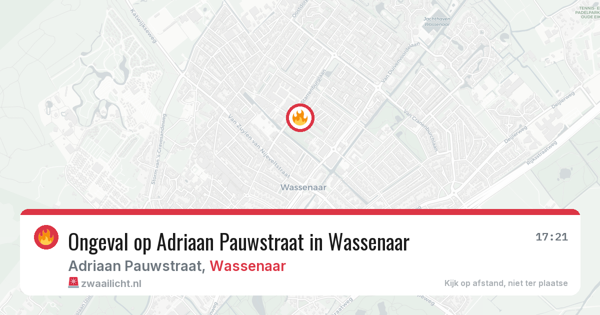Ongeval op Adriaan Pauwstraat in Wassenaar — 30 jul 2026