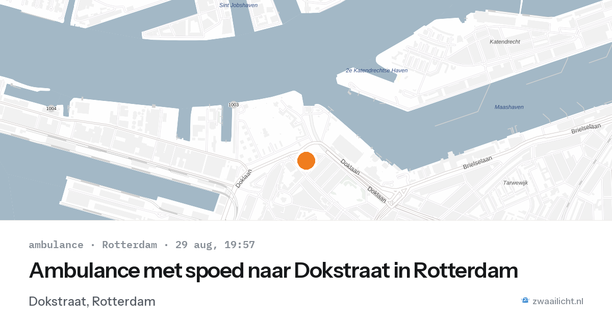 Ambulance met spoed naar Dokstraat in Rotterdam — 29 aug 2026