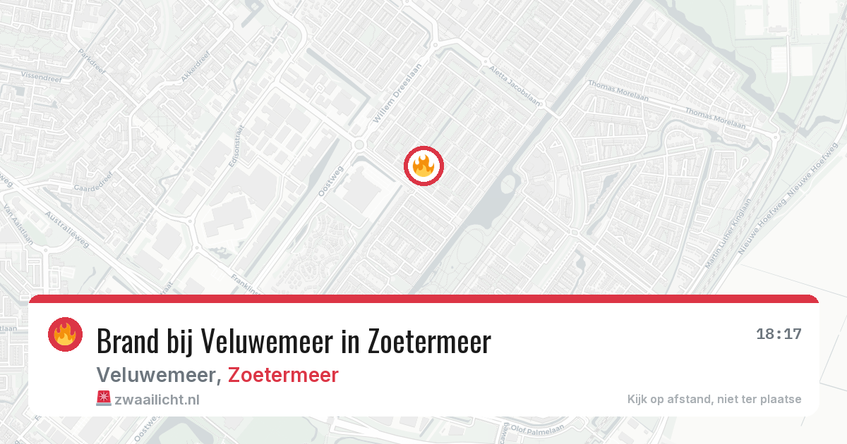 Brand bij Veluwemeer in Zoetermeer — 25 mrt 2026